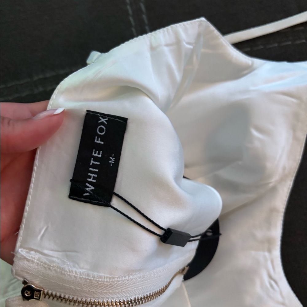 White Satin Corset Top - Picture 5 of 6